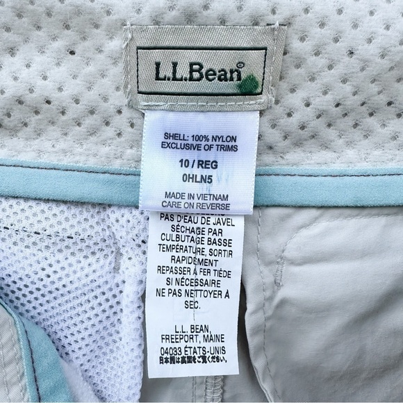 NWT LL Bean Trailhead Bottoms Sunsmart Pants Beige Silver Birch - Picture 15 of 16